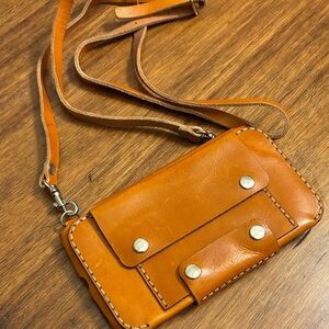 Crossbody Phone Case Wallet natural leather Samsung iPhone